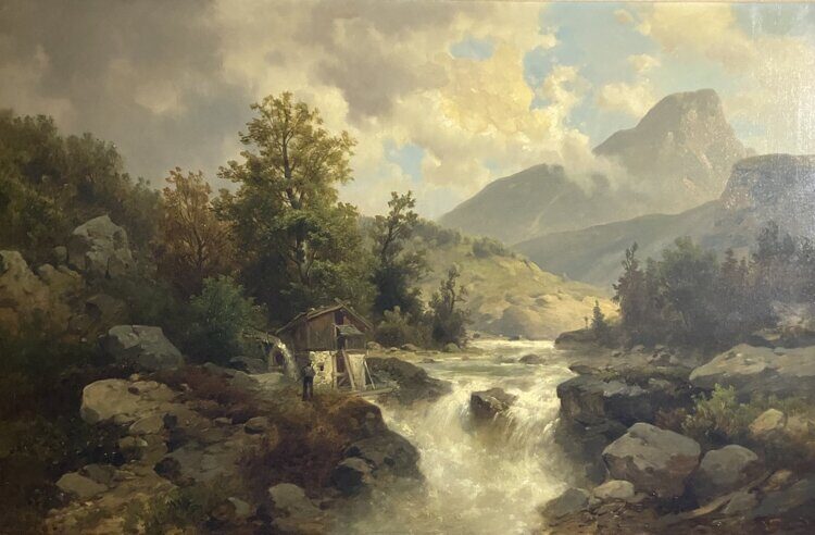 Горный пейзаж с ручьем Josef Thoma the Younger (1828 – 1899)