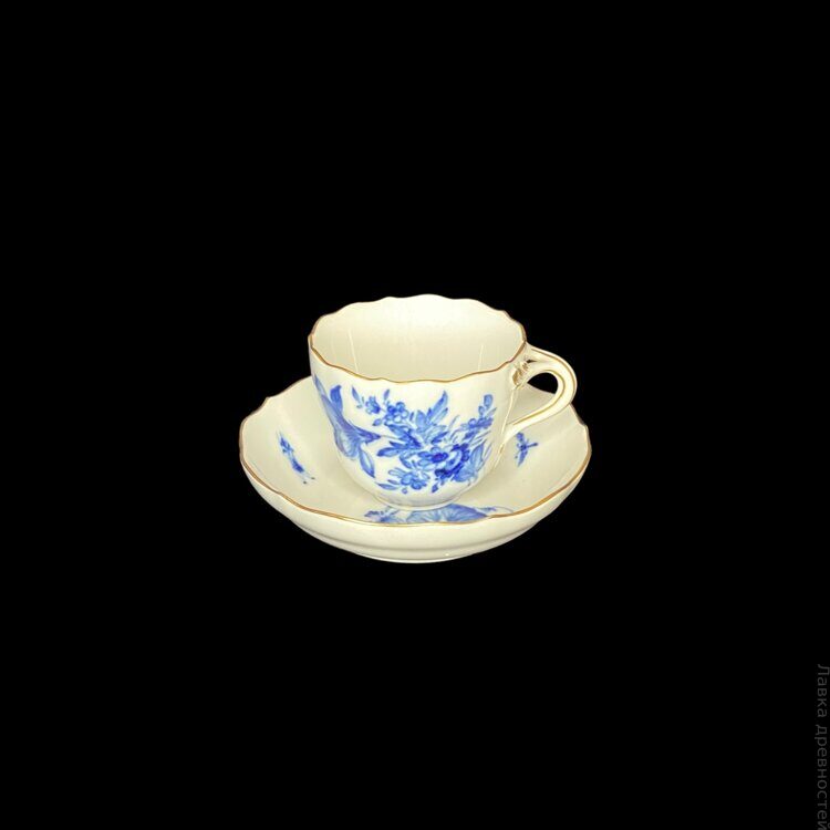 Фарфоровая кружка с блюдцем Мейсен (MEISSEN)